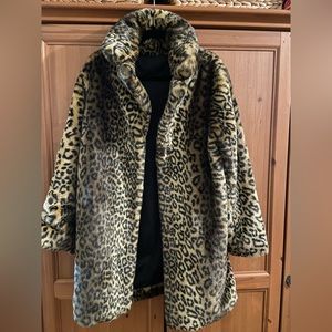 Leopard Print Coat with Buttons